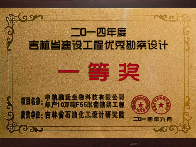2014年吉林省优秀工程勘察设计一等奖